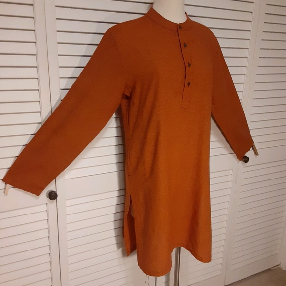 Melange 100% Cotton Tunic Dress with Designer Oversized 14" × 6½" Pockets - Picture 9 of 16